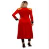 Winying Women's Circus Ringmaster Costume Jacket, Long Velvet Tailcoat Blazer, Red, L view 4