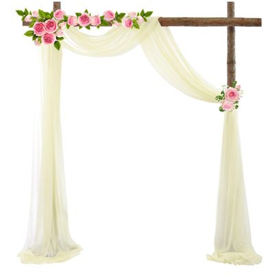 XHDZSW Beige Chiffon Wedding Drape, 75 x 300 cm