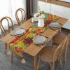 African Patchwork Print Table Runner with Tassels view 1