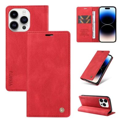 New 2025 PU Leather Wallet Case for Xiaomi 12T/12T Pro, Red