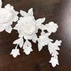 MMvolesy 1 White 3D Lace Rose Flower Embroidered Appliqué, DIY Clothing, 28.9 x 10.2 cm view 1