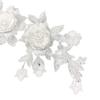 MMvolesy 1 White 3D Lace Rose Flower Embroidered Appliqué, DIY Clothing, 28.9 x 10.2 cm view 2