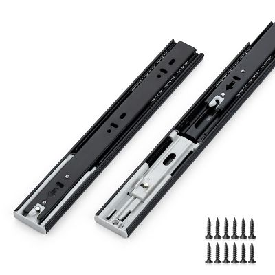 10 Pairs of Soft-Close Drawer Slides, 50.8 cm, Heavy-Duty, Side-Mount, Ball-Bearing, Full-Extension, Black