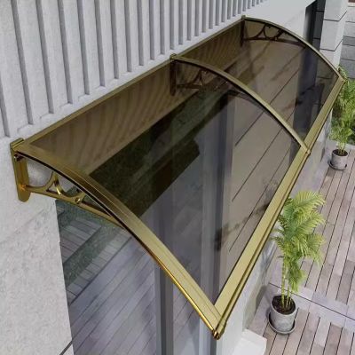 Brown Polycarbonate Lean-To Door Awning, 80 x 290 cm