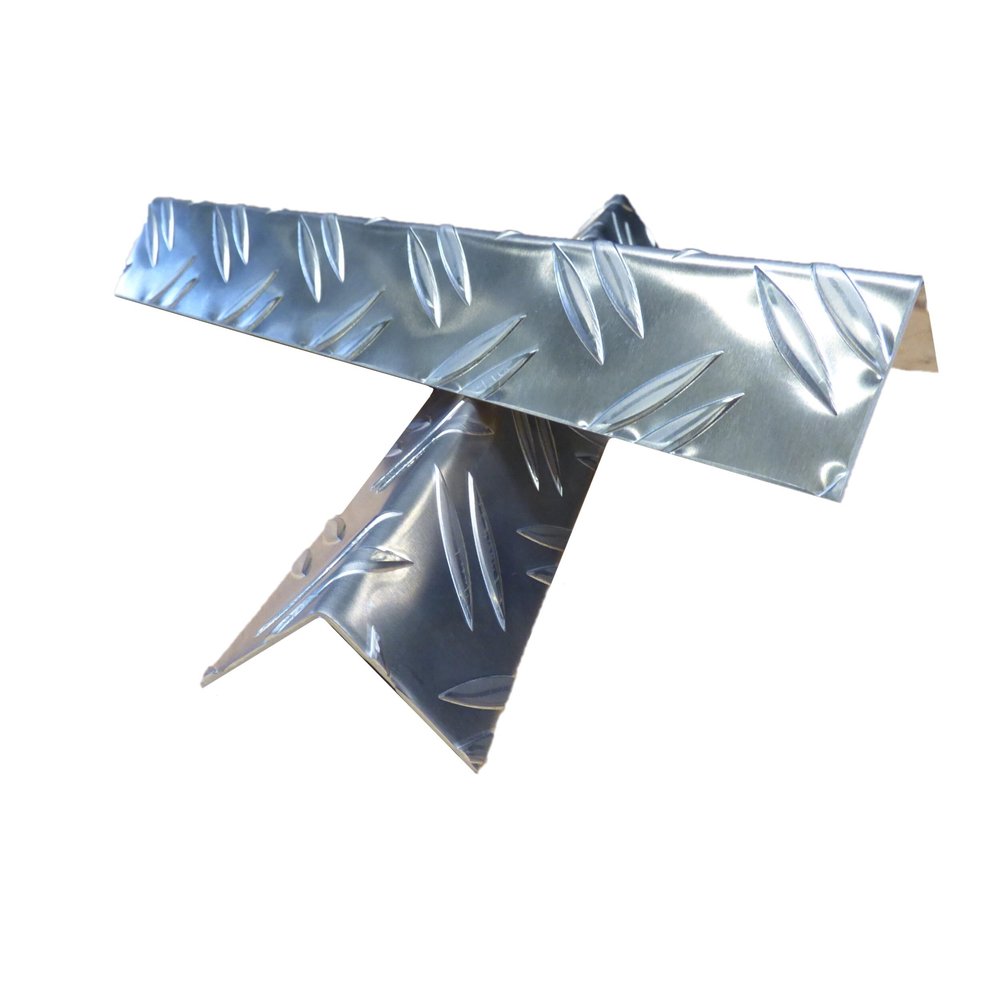 Aluminum Duett Tread Plate Angle, 2.5/4.0 mm, 500 mm, 30 x 30 mm Inner Legs