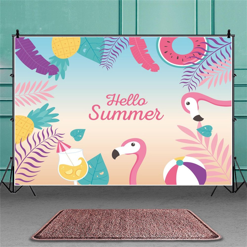 Mateju Tropical Flamingo Photography Backdrop, 4 x 2.5 ft