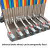 Industrial Expandable Metal Barricade, Portable Retractable Fence and Folding Scissor Gate for Construction, Streets, Garages, and Outdoor Use (Silver + Red) view 3