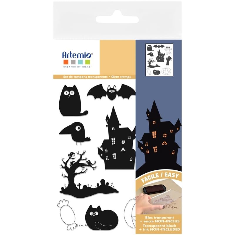 Artemio Transparent Halloween Stamps, 10-Piece Set