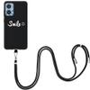 EuoDuo Case with Lanyard for Motorola Moto E22 / Moto E22i, Black Silicone, Smiley Face view 1