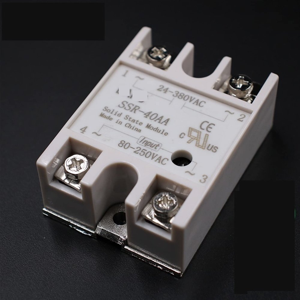 FOUNCY Solid State Relay Module SSR-40AA, SSR-40 AA, SSR 40A, 80–250 VAC Input, up to 24–380 VAC Output, Industrial Control, 1 Piece