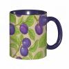 RFSHOP 325 ml Ceramic Coffee Mug with Handle, Blue and Purple Branches Design view 1