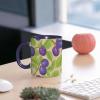 RFSHOP 325 ml Ceramic Coffee Mug with Handle, Blue and Purple Branches Design view 2