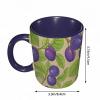 RFSHOP 325 ml Ceramic Coffee Mug with Handle, Blue and Purple Branches Design view 3