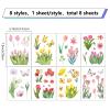 CRASPIRE 8-Style Tulip and Butterfly Wall Stickers, Waterproof Self-Adhesive PVC Vinyl Decals view 2