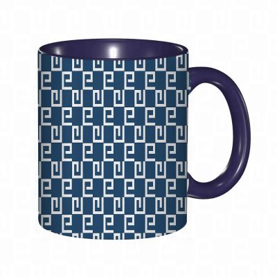 RFSHOP Coffee Mug, Geometric Greek Key and Labyrinth Design, Abstract Art, 325 ml