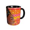 RFSHOP African Girl Ethnic Geometric Print Ceramic Coffee Mug, 325 ml Travel Tea Cup for Office and Home view 1