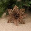 10 Glitter Poinsettia Christmas Tree Ornaments, Purple view 3