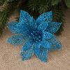 10 Glitter Poinsettia Christmas Tree Ornaments, Purple view 4