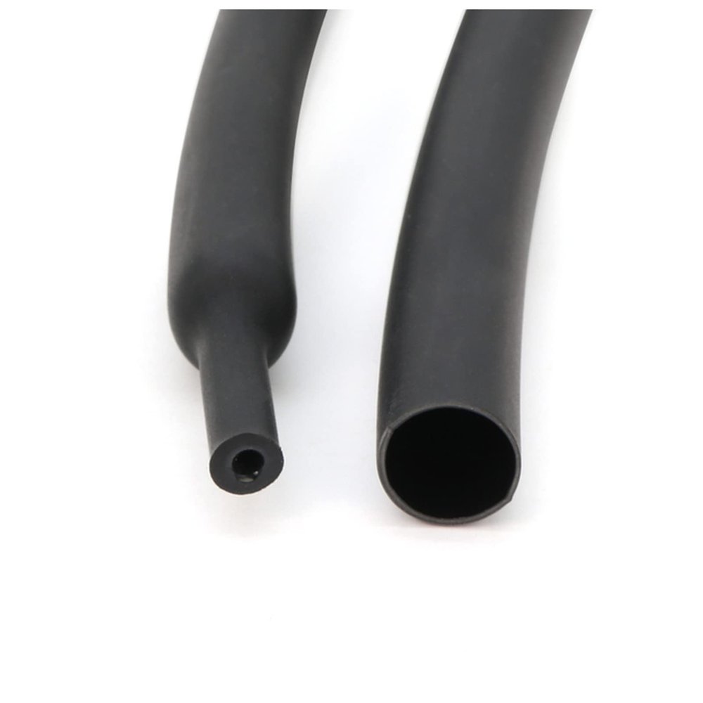 DUnLap Dual-Wall Adhesive Heat-Shrink Tubing, 2 m, 3:1 Shrink Ratio, 1.6/2.4/3.2/4.8/6.4/7.9/9.5/12.7 mm, Black, 4.8 mm