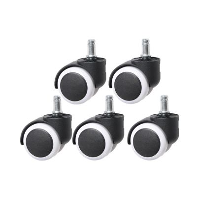 5-Piece Set 10/11 mm 2-Inch PU Office Chair Casters, Circlip/Screw, Silent Universal Wheels