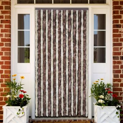 Homgoday Chenille Insect Curtain, Beige and Light Brown, 90 x 220 cm