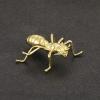 HIRAIDAI Antique Ant Statue, Solid Pure Copper, Bright Gold, 3.4 x 3.6 cm view 2