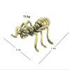 HIRAIDAI Antique Ant Statue, Solid Pure Copper, Bright Gold, 3.4 x 3.6 cm view 3