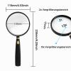 Large Handheld Magnifying Glass, 2–13x, 110 mm Acrylic Lens view 2