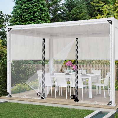 Clear PVC Vinyl Tarp Side Panels with Zipper, 100% UV Protection, 2.8 x 2.8 m