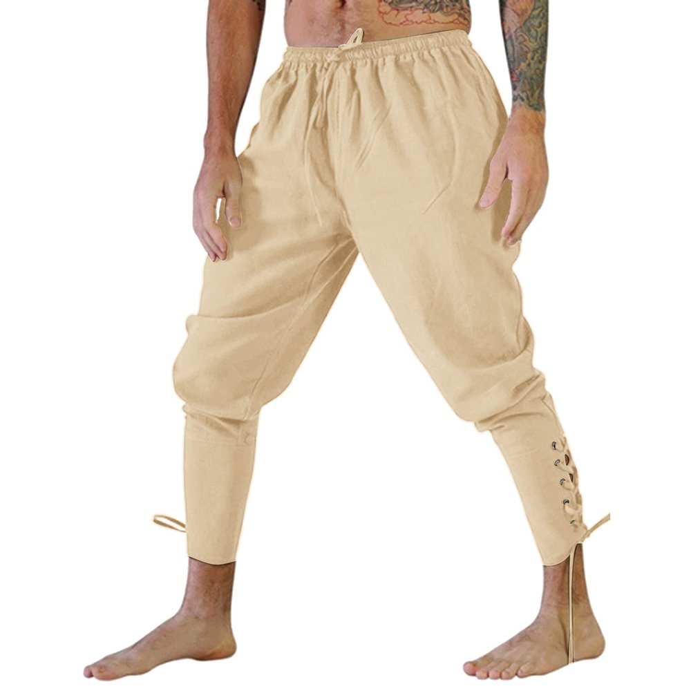 Men's Medieval Pirate Steampunk Gothic Pants with Pockets