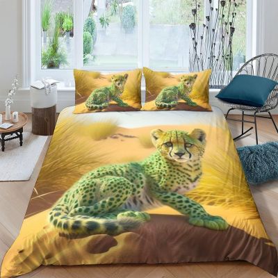 Lwepard 3D Duvet Cover Set with Pillowcases, Microfiber, Zipper, King 220 x 240 cm