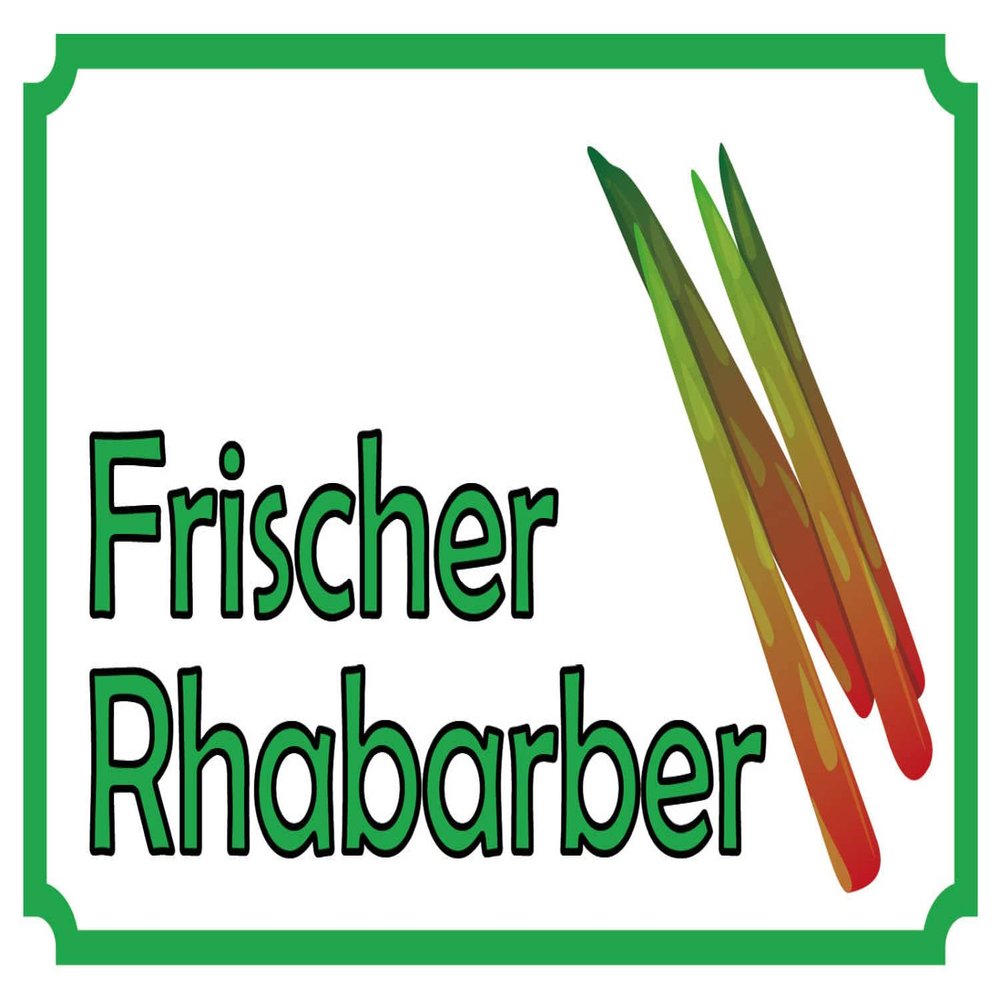 18 x 12 cm Fresh Rhubarb Farm Shop Wooden Sign