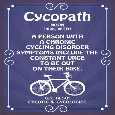 Wood Sign 18 x 12 cm Cycopath Chronic Cycling Wall Decor Bar Pub Collector Gift