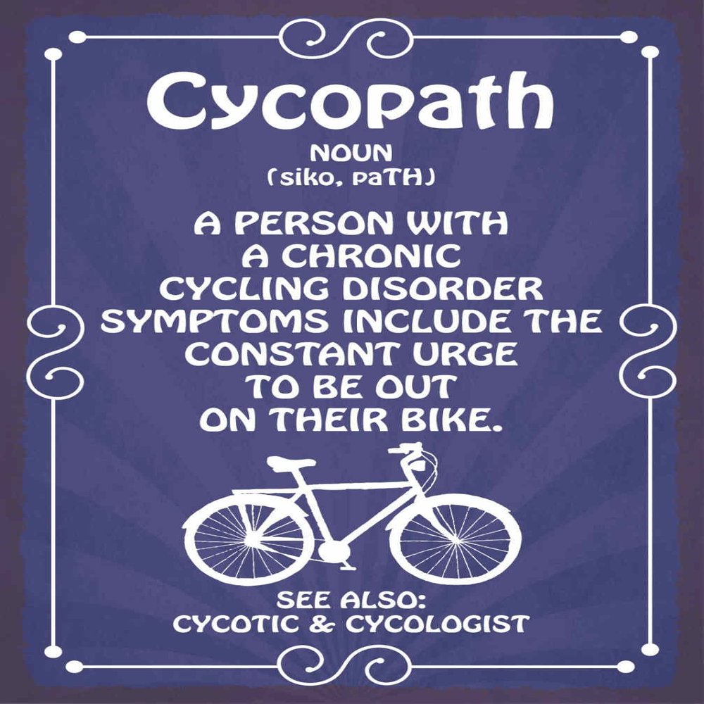 Wood Sign 18 x 12 cm Cycopath Chronic Cycling Wall Decor Bar Pub Collector Gift