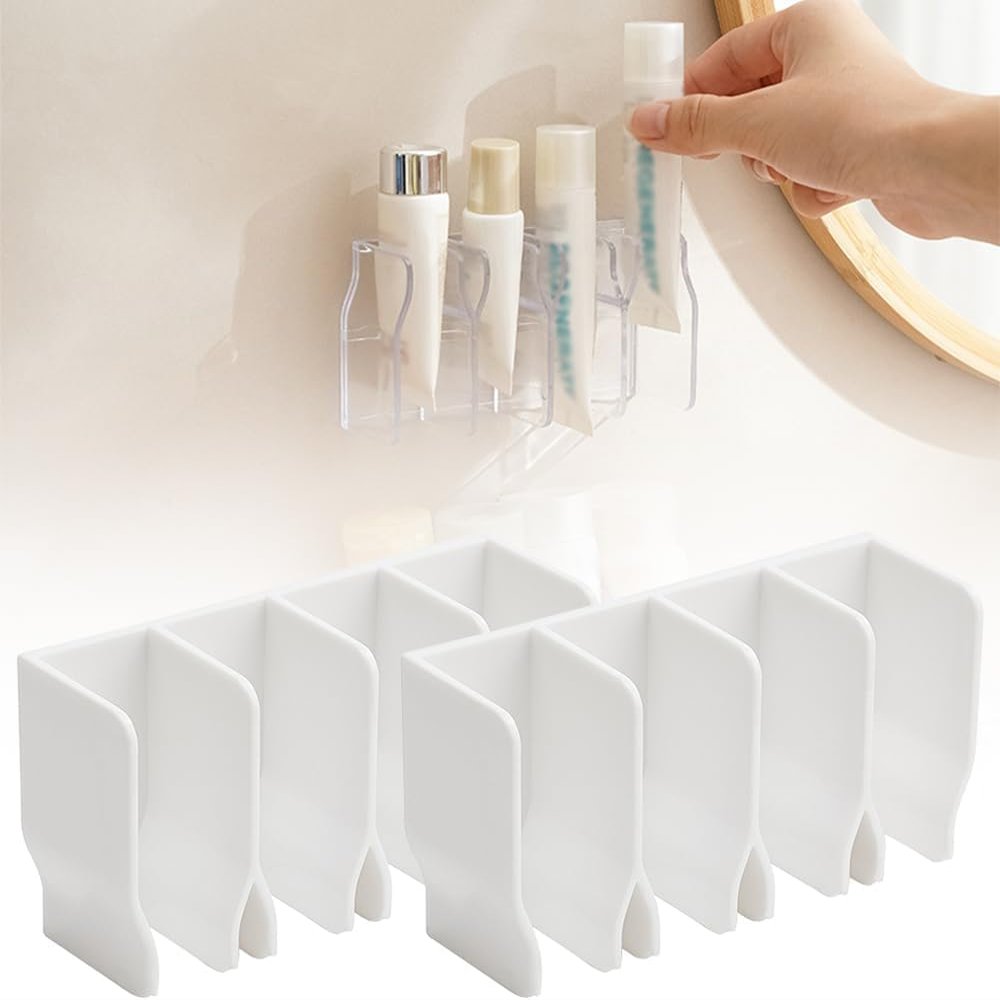 2-Pack Wall-Mounted Skincare Organizer Shelves, White