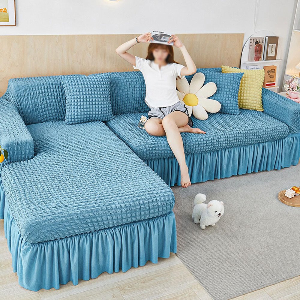 KAyziu Sofa Cover for L-Shaped Sectionals, Anti-Slip Sofa Protector for Dogs