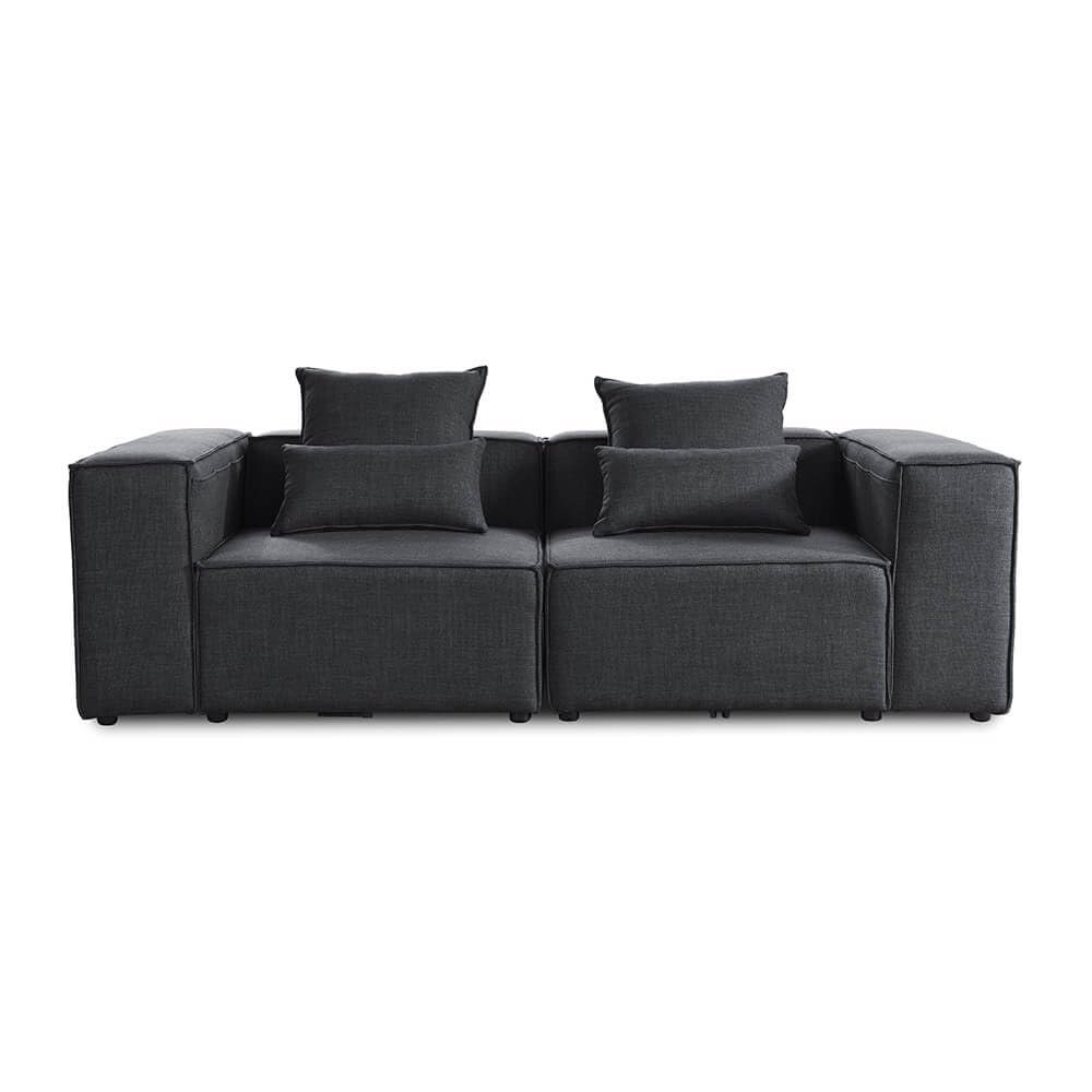 Home Deluxe Verona Modular Sectional Sofa, Anthracite, Size S, Approx. 240 x 70 x 120 cm, Seat Height 46 cm, Seat Depth 80 cm, incl. Cushions
