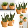 PECZEKO Glossy Plastic Planter, Decorative Pot for Large and Small Plants, 2-Pack, Orange, 14 cm view 2