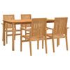 vidaXL 5-Piece Solid Teak Garden Dining Set view 1