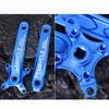 Samnuerly Mountain Bike Crank Arm Set, 170 mm, 104 BCD, Square-Taper Crankset, Aluminum Alloy, MTB Crankset (Black) (Blue) view 4