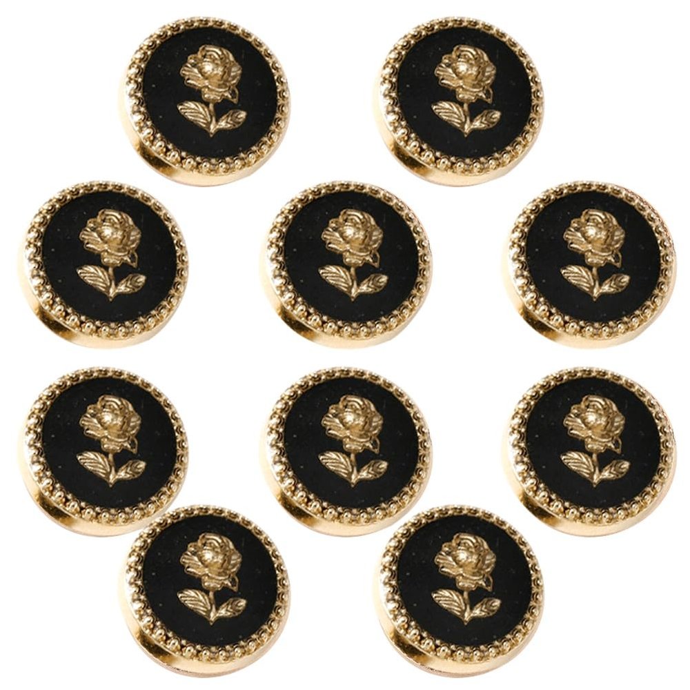 GORGECRAFT 10 Vintage Rose Enamel Suit Buttons, 22 mm, 1-Hole, Antique Metal