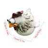 Ceramic Chicken Garden Decor, Hen Garden Statue and Outdoor Ornament, Garden Stake, Backyard Fence Perch (A, One Size) view 2