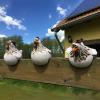 Ceramic Chicken Garden Decor, Hen Garden Statue and Outdoor Ornament, Garden Stake, Backyard Fence Perch (A, One Size) view 3