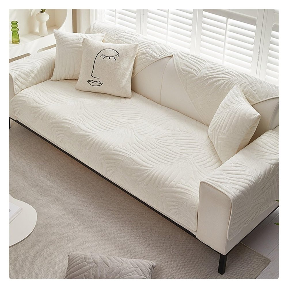 AQIGR Velvet Sofa Cover for 1-, 2-, 3- or 4-Seater Couches, L- or U-Shaped Sofas, Pet Protector (#16, 110 x 210 cm, 1 Piece)