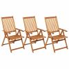 Homgoday Vintage-Style Garden Chair Set with Cushions – Acacia Wood, Royal Blue, 57 x 69 x 111 cm view 2