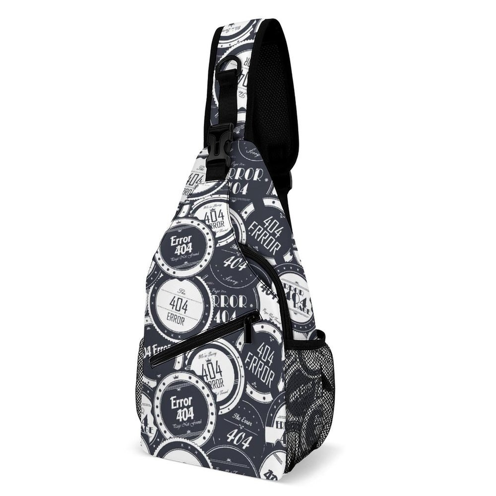 KWQDOZF Error Page Label Theme Floral Sling Backpack