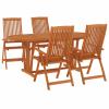 BaraSh 5-Piece Outdoor Garden Dining Set, Solid Eucalyptus Wood, 3087341 view 3