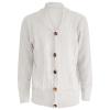 Duohropke Men's Cable-Knit Cardigan, Chunky-Knit Sweater with Buttons and Stand Collar view 1