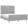 Festnight Upholstered Futon Bed 140 x 200 cm, Type 3, Light Gray, with Slatted Base and Adjustable Headboard view 3