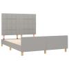Festnight Upholstered Futon Bed 140 x 200 cm, Type 3, Light Gray, with Slatted Base and Adjustable Headboard view 4